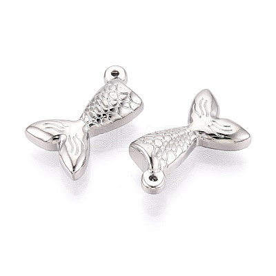 304 Stainless Steel Fishtail Pendants STAS-T069-11P-1