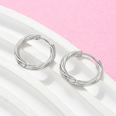 304 Stainless Steel Twist Hoop Earrings for Women EJEW-A130-02B-P-1