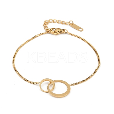 304 Stainless Steel Link Bracelets for Women BJEW-G755-01G-1