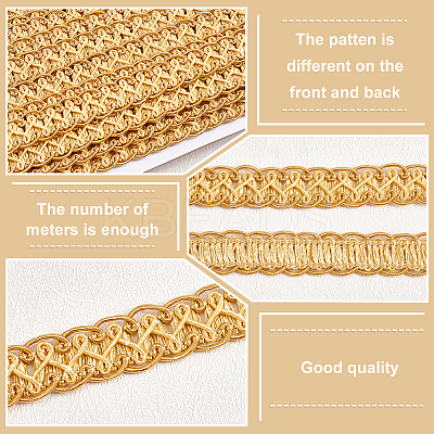 Polyester Braided Lace Trim OCOR-WH0078-09A-1