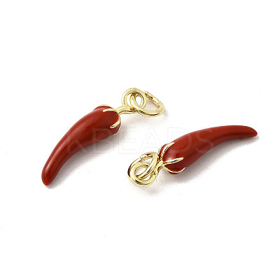 Brass Enamel Pendants KK-K302-24G-02-1