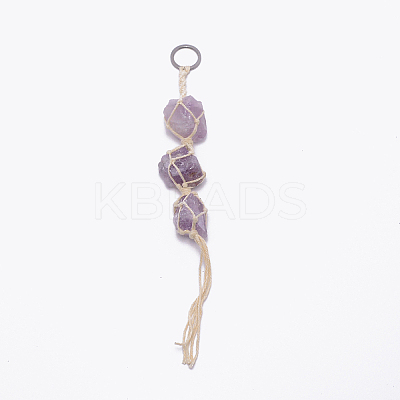 Irregular Gemstone Hanging Pendant Decoration HJEW-TAC0001-07B-1