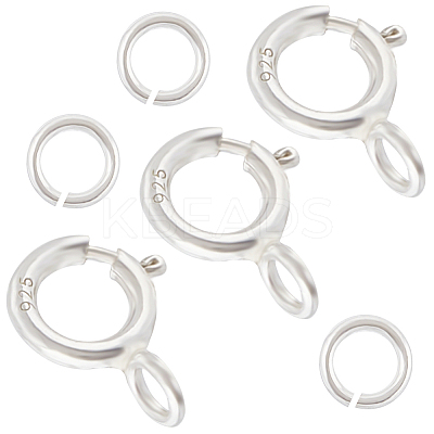 10Pcs 925 Sterling Silver Spring Ring Clasps STER-CN0001-33B-1