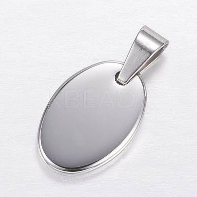 Tarnish Resistant 304 Stainless Steel Mirror Polished Finish Stamping Blank Tag Charms STAS-P055-06P-1