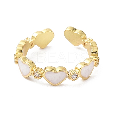 Heart Real 18K Gold Plated Cuff Rings for Girl Women Gift ZIRC-C021-05G-1