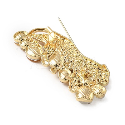 Cheetah Zinc Alloy Rhinestones Brooches LS-JEWB-R055-02G-03-1