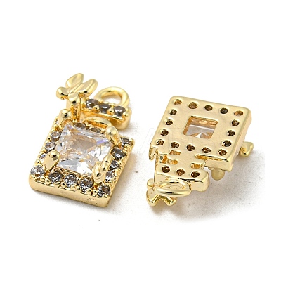 Brass Micro Pave Cubic Zirconia Pendants KK-H460-11G-1