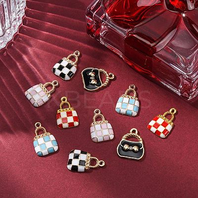 10Pcs 5 Styles Alloy Enamel Pendants ENAM-FP0002-38-1