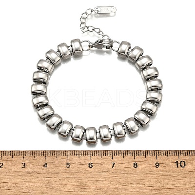 304 Stainless Steel Rectangle Link Chain Braceletes for Women BJEW-R022-01P-1