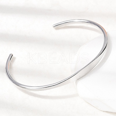 304 Stainless Steel Cuff Bangles BJEW-D388-01C-P-1