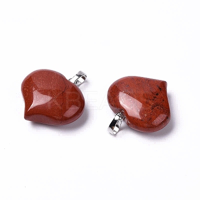 Natural Red Jasper Pendants G-G956-D11-1