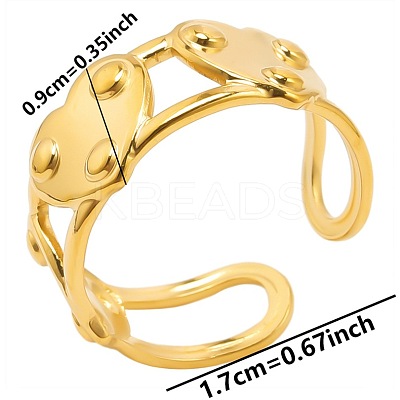 Minimalist Heart 304 Stainless Steel Cuff Rings HW4093-2-1