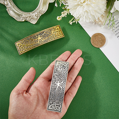 2Pcs 2 Colors Alloy Hair Barrettes OHAR-CP0001-29-1