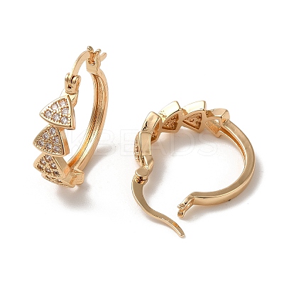 Brass Micro Pave Cubic Zirconia Hoop Earrings EJEW-M238-80KCG-1