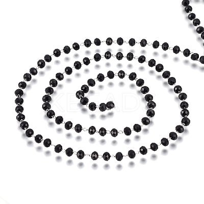 Handmade Glass Beaded Chains GLAA-P043-02-1
