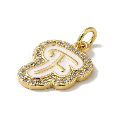 Brass Micro Pave Cubic Zirconia Pendants KK-K354-02G-F-1