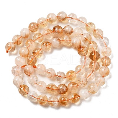 Heated Natural Citrine Beads Strands G-A262-A01-6mm-1