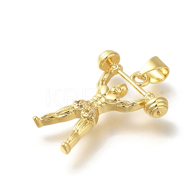 Rack Plating Brass with Cubic Zirconia Pendants KK-Z086-41G-1