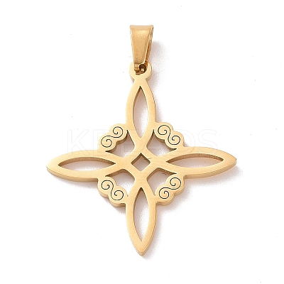 304 Stainless Steel Hollow Pendants LS-STAS-P313-01G-1