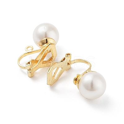 304 Stainless Steel Clip-on Earring Findings with Imitation Pearl Plastic Beaded STAS-H216-03B-G-1