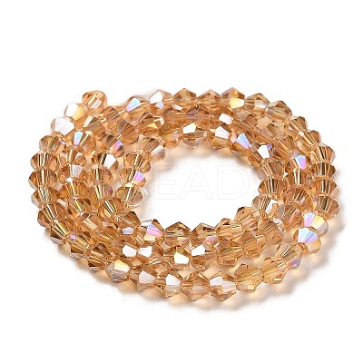 Transparent Electroplate Glass Beads Strands EGLA-A039-T6mm-B18-1