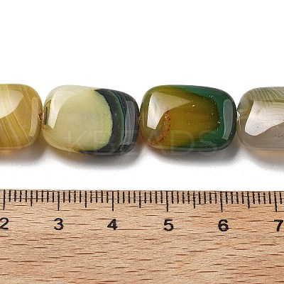 Natural Banded Agate Beads Strands G-K392-B05-13x18mm-1