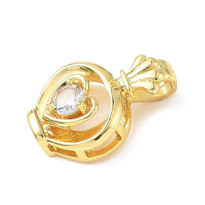Brass Micro Pave Cubic Zirconia Pendants KK-D357-41G-1