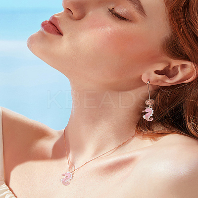 32Pcs 8 Styles Ocean Theme Alloy Enamel Pendants ENAM-LP0001-87-1