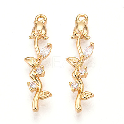 Brass Micro Pave Cubic Zirconia Pendants KK-N261-83G-1