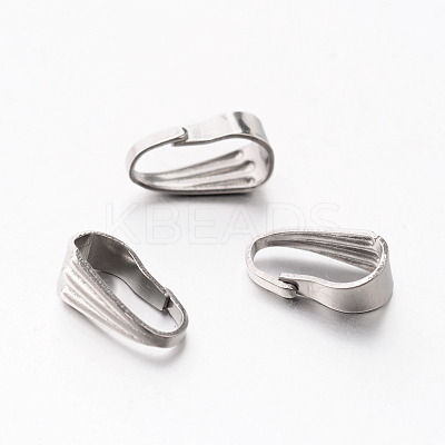 Non-Tarnish 201 Stainless Steel Snap on Bails X-STAS-E076-18-1