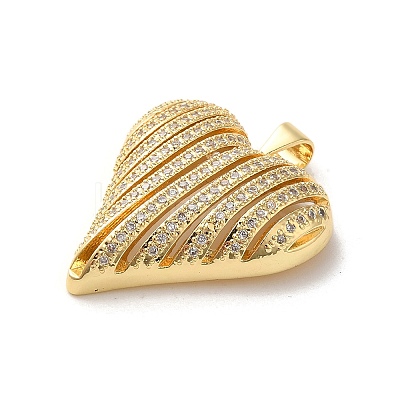 Brass Micro Pave Clear Cubic Zirconia Pendants KK-M281-02G-1