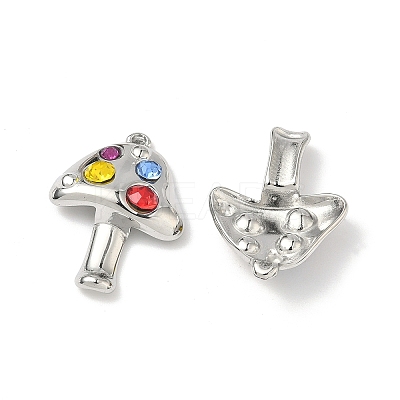 304 Stainless Steel Rhinestone Pendants STAS-L308-01P-1