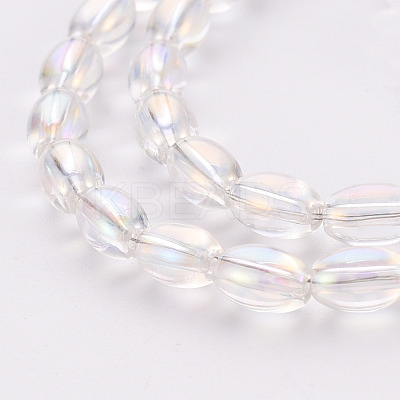 Electroplate Transparent Glass Beads Strands X-EGLA-T020-11-A02-1