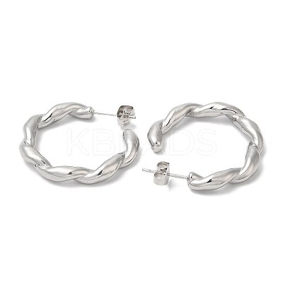 Non-Tarnish 304 Stainless Steel Twist Ring Stud Earrings EJEW-B026-24P-1
