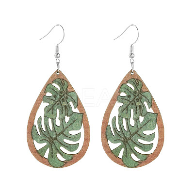 Wood Dangle Earrings for Women WG26A13-03-1
