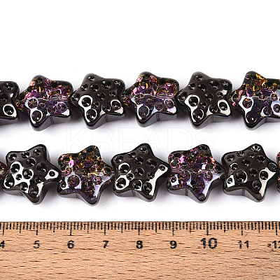 Electroplate Transparent Glass Beads Strands EGLA-N020-02H-1