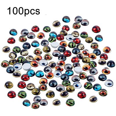 Glass Cabochons PH-GGLA-WH0001-01B-1