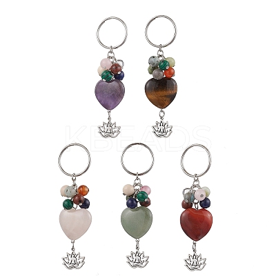 Natural & Synthetic Gemstone Keychain KEYC-JKC01155-1