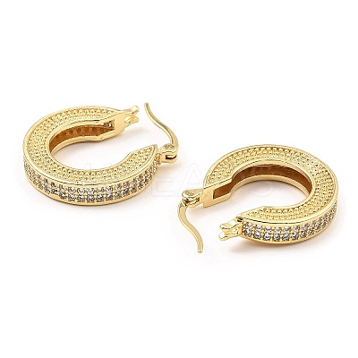 Rack Plating Brass Micro Pave Clear Cubic Zirconia Hoop Earrings EJEW-M223-03G-1