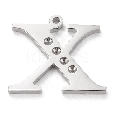 Tarnish Resistant 304 Stainless Steel Letter Pendant Rhinestone Settings LS-STAS-J028-01X-1