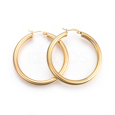 201 Stainless Steel Big Hoop Earrings X-EJEW-A052-19F-G-1