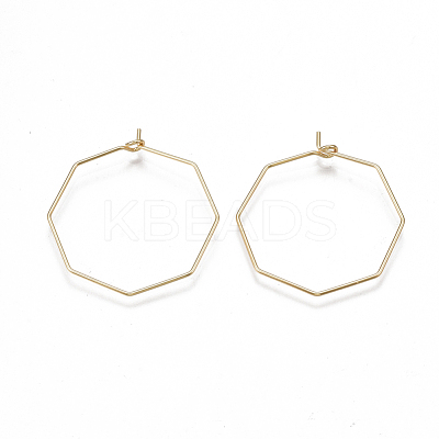 Brass Hoop Earring Findings KK-T038-428A-G-1