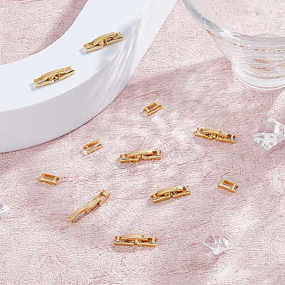 12Pcs Eco-Friendly Brass Watch Band Clasps KK-FH0007-19-1