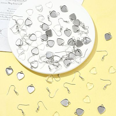 DIY Heart Dangle Earring Making Kits DIY-FS0009-18-1