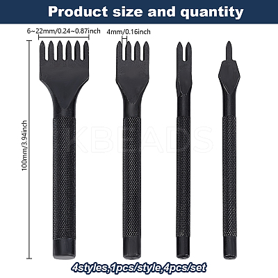 1Set Steel 1/2/4/6 Prong DIY Diamond Lacing Stitching Leather Craft Kits AJEW-HY0002-19-1