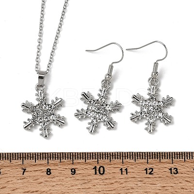 Alloy Rhinestone Dangle Earrings & Pendant Necklaces Sets FS-WG1CFD3-02-1