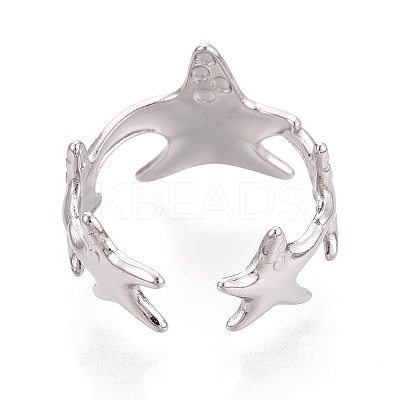 304 Stainless Steel Cuff Rings for Women RJEW-N052-09P-1