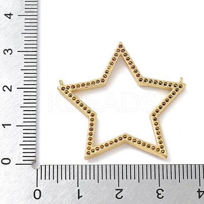 Rack Plating Brass Micro Pave Cubic Zirconia Connector Charms KK-G515-42G-02-1