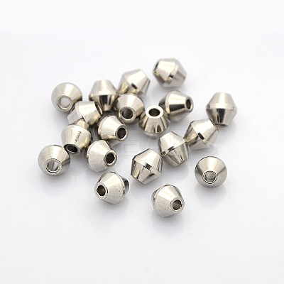 Tarnish Resistant Bicone 201 Stainless Steel Beads STAS-N044-15-1