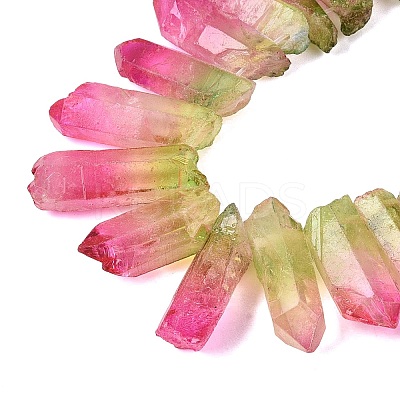 Two Tone Spray Painted Natural Quartz Crystal Points Beads Strands G-Q610-03C-1